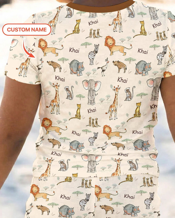 Zweiteiliges, kurzärmliges Pyjama-Set mit Marienkäfern