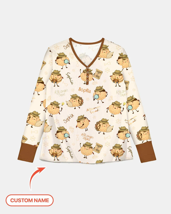 Custom Name Passover Afikoman Bamboo Women Pajama Set