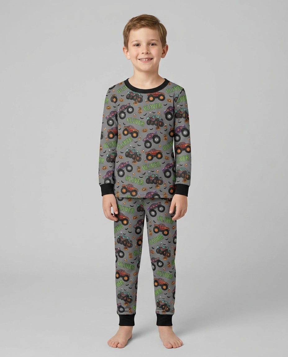 Zweiteiliges Langarm-Pyjama-Set mit Sommerfrüchten