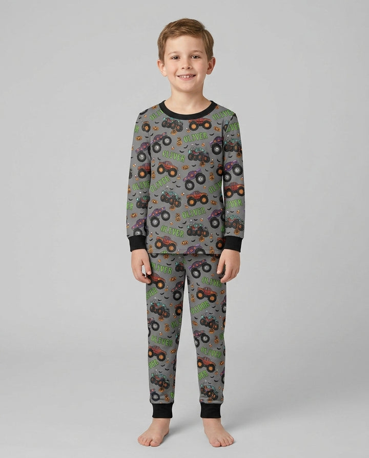 Zweiteiliges Langarm-Pyjama-Set mit Sommerfrüchten