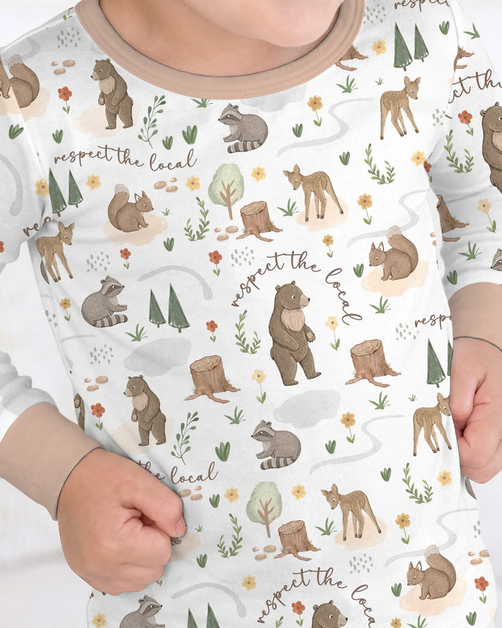 Zweiteiliges Langarm-Pyjama-Set mit Sommerfrüchten
