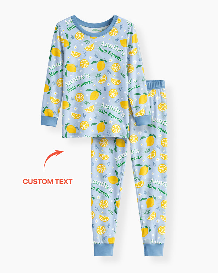 Personalized Family's Main Squeeze Bamboo Two Piece Long Sleeve Pajama Set