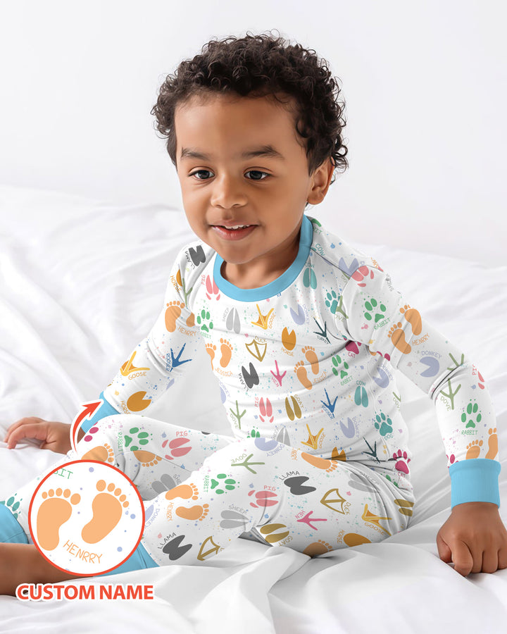 Zweiteiliges Langarm-Pyjama-Set mit Sommerfrüchten