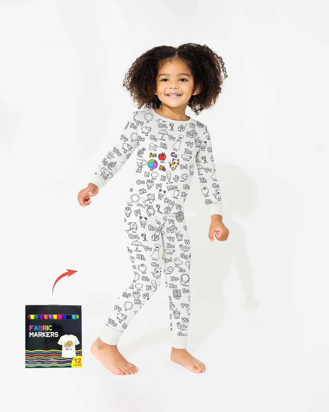 Zweiteiliges Langarm-Pyjama-Set mit Sommerfrüchten