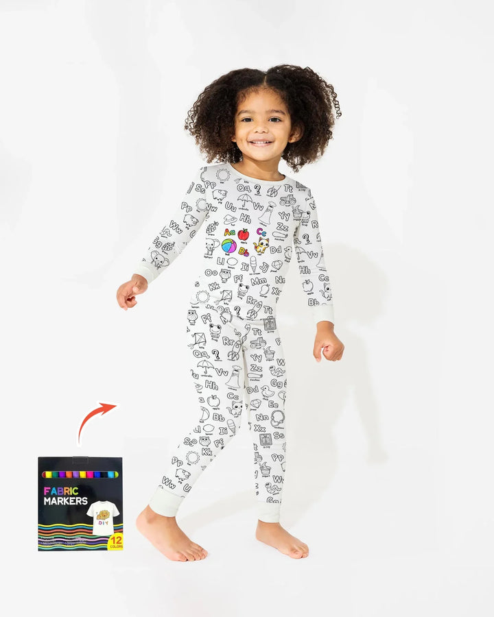Zweiteiliges Langarm-Pyjama-Set mit Sommerfrüchten