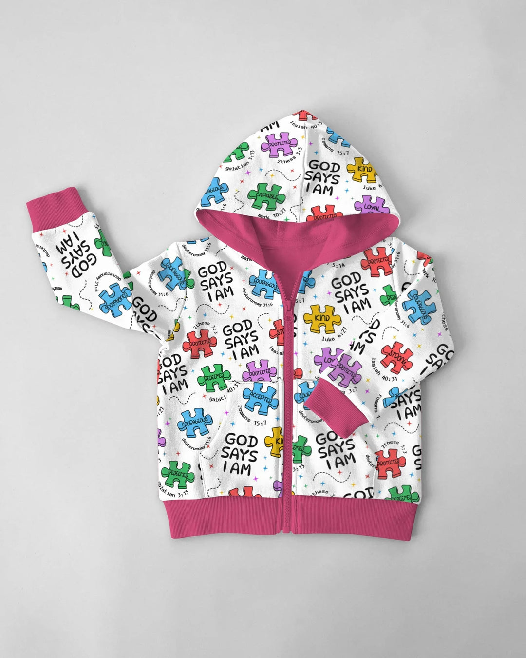 All Pieces Belong Bambus-Kapuzenjacke mit Reißverschluss