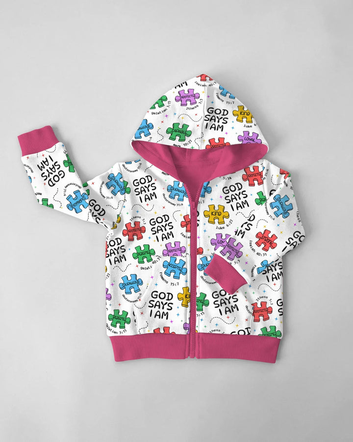 All Pieces Belong Bambus-Kapuzenjacke mit Reißverschluss