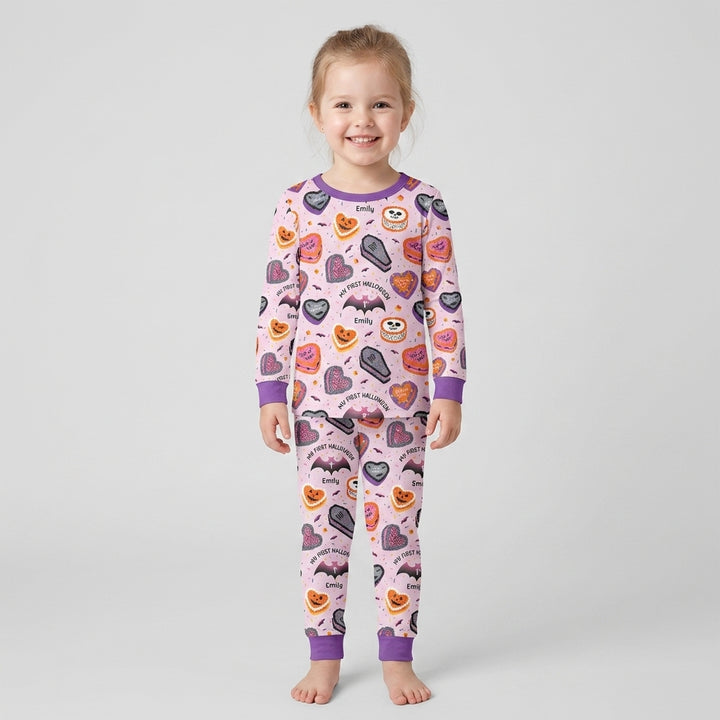 Halloween Is My Birthday Custom Name Bamboo Two Piece Long Sleeve Pajama Set