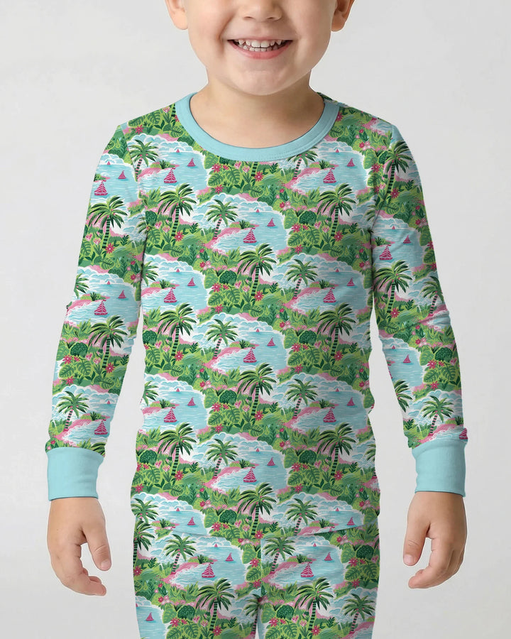 Zweiteiliges Langarm-Pyjama-Set mit Sommerfrüchten
