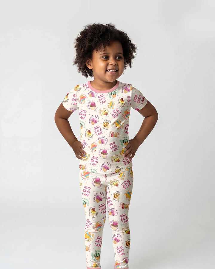 Zweiteiliges, kurzärmliges Pyjama-Set mit Marienkäfern