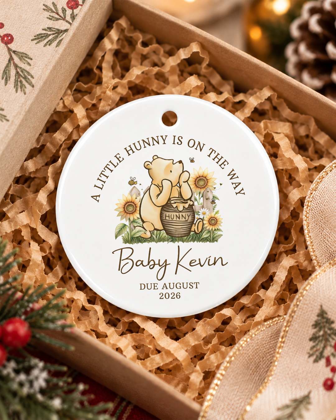 A Little Hunny Is On The Way Ceramic Ornament