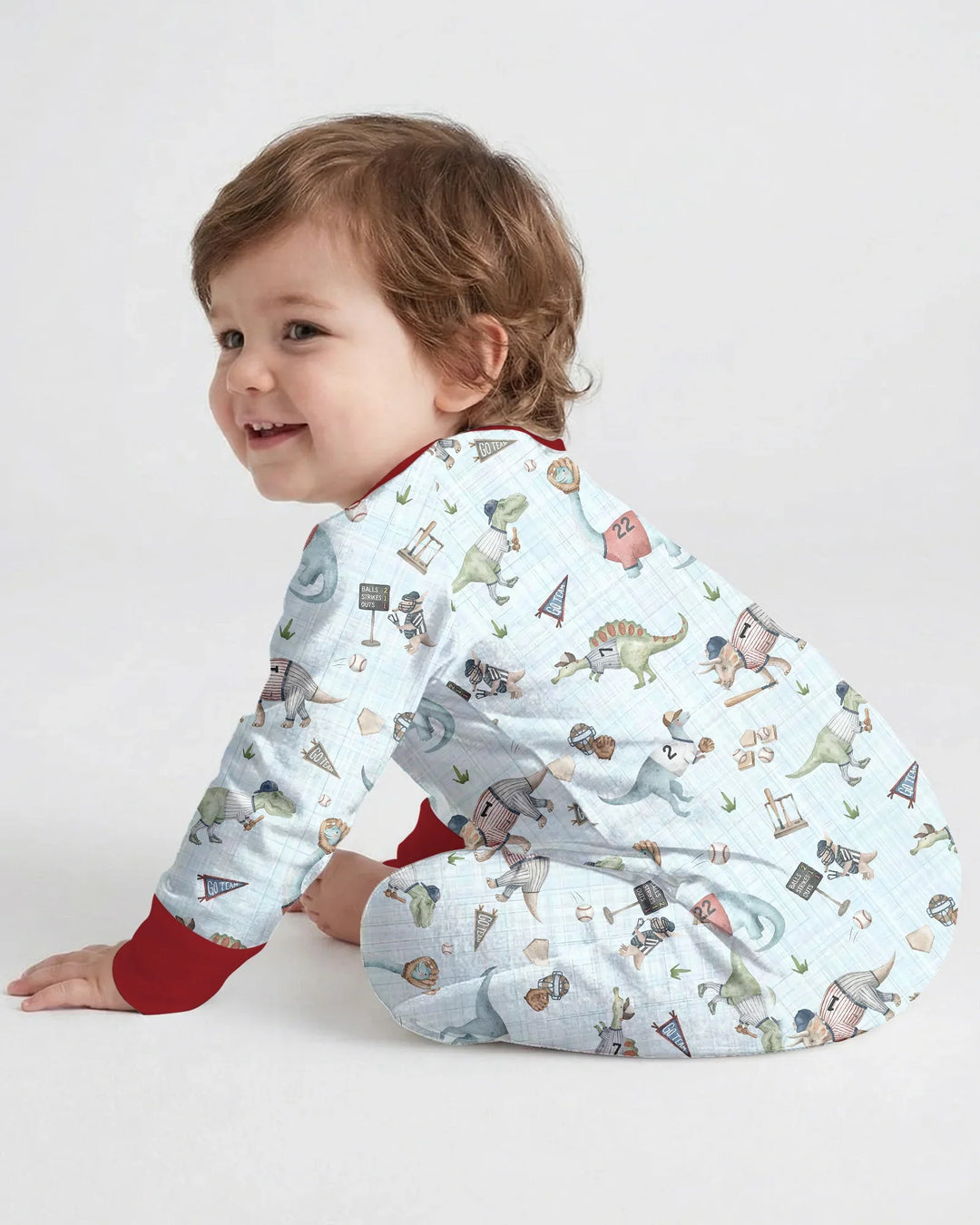 Custom Embroidered Dinosaurs Baseball  Bamboo Convertible Zippy