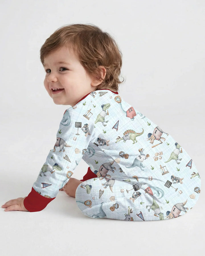 Custom Embroidered Dinosaurs Baseball  Bamboo Convertible Zippy