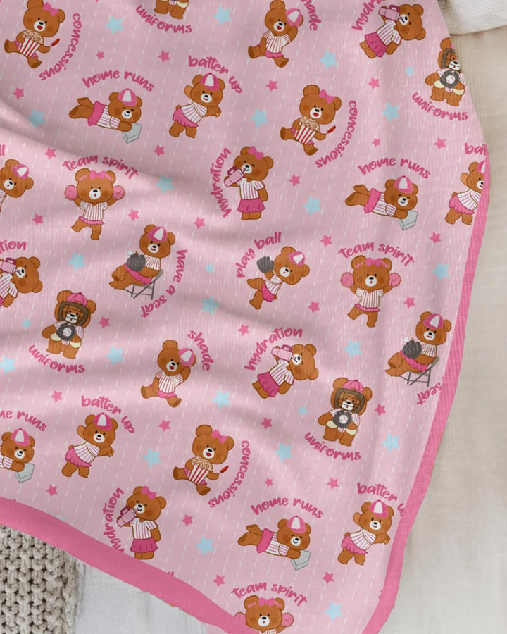 Born To Play Baseball Bamboo Blanket