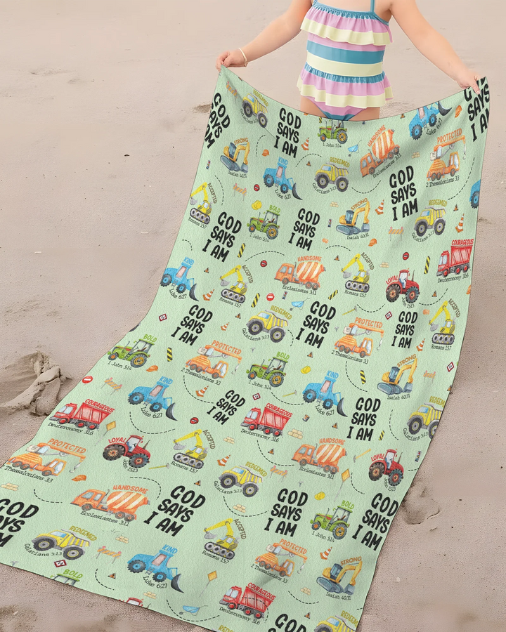 Gott sagt, ich bin Jungen Bambus Strandtuch