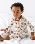 Zweiteiliges Langarm-Pyjama-Set mit Sommerfrüchten