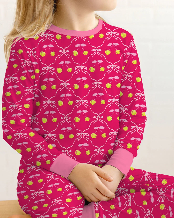 Zweiteiliges Langarm-Pyjama-Set mit Sommerfrüchten
