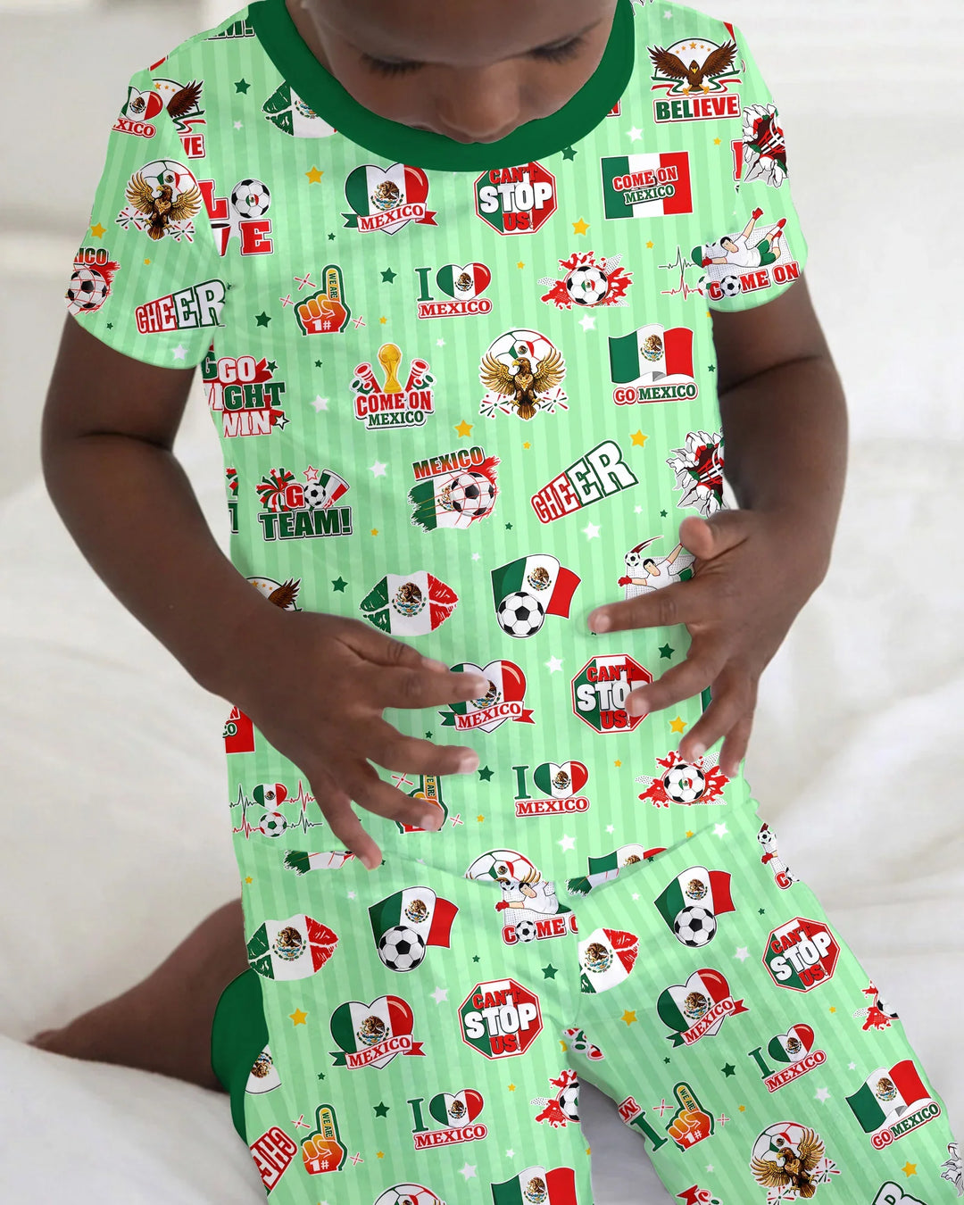 Zweiteiliges, kurzärmliges Pyjama-Set mit Marienkäfern
