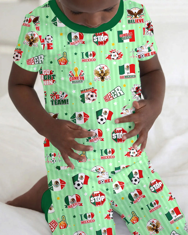 Zweiteiliges, kurzärmliges Pyjama-Set mit Marienkäfern
