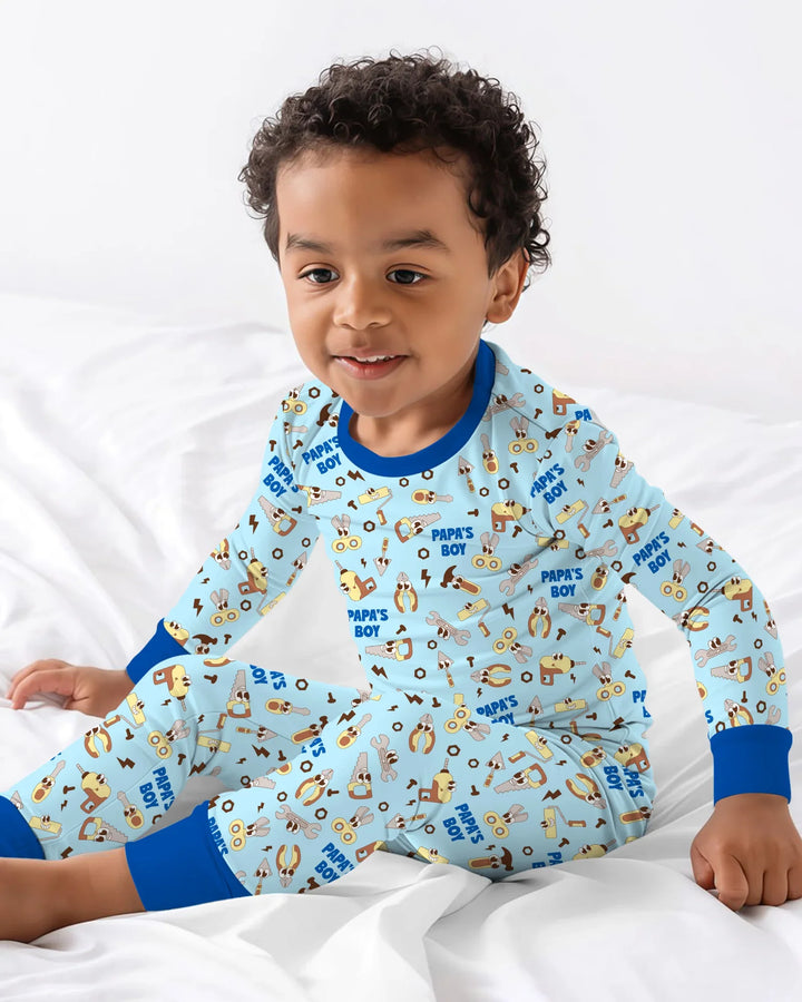 Zweiteiliges Langarm-Pyjama-Set mit Sommerfrüchten