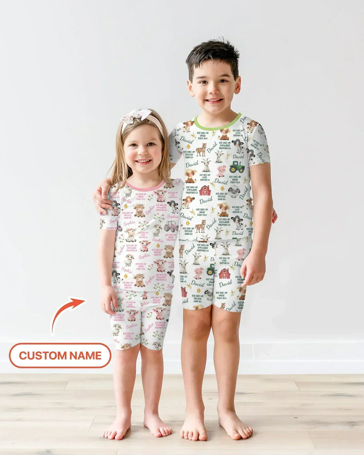 Zweiteiliges Pyjama-Set mit kurzen Ärmeln und Shorts im Sommer-Design