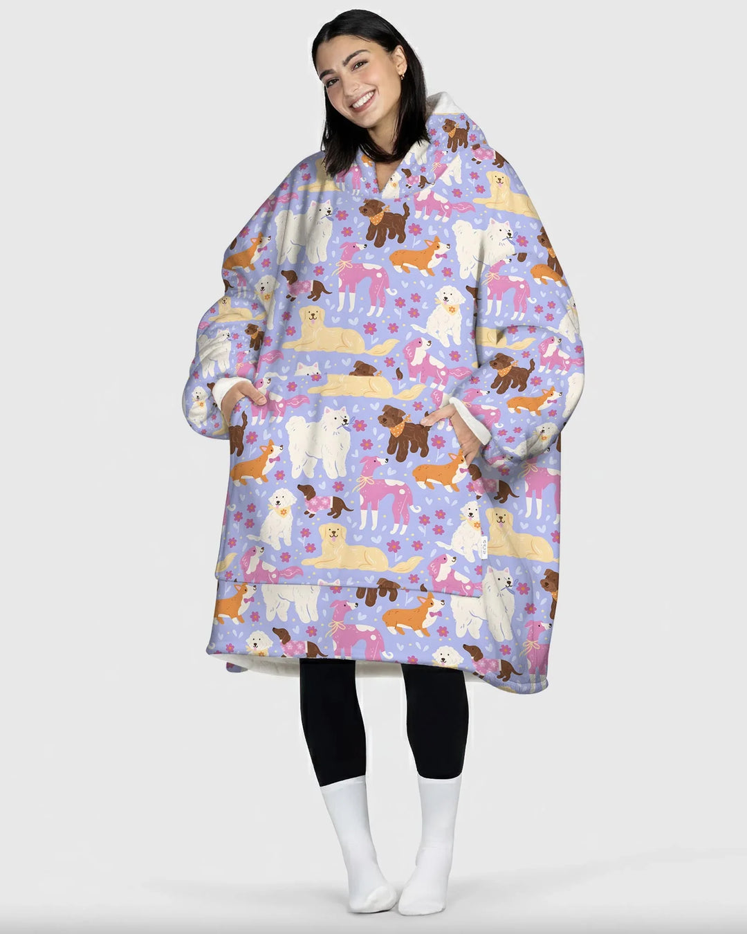 Floral Pawty Wearable Bamboo Blanket Hoodie