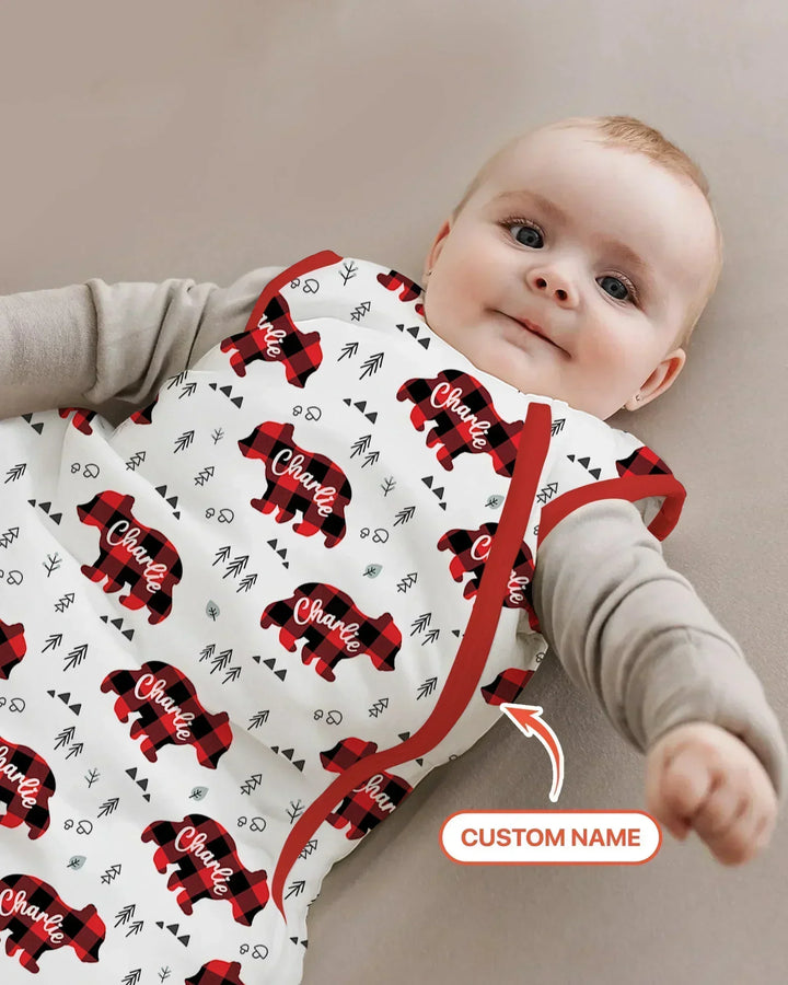 Custom Name Family Bear Matching Bamboo Sleep Bag