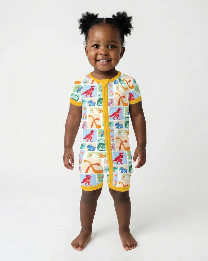 Rainbow Dino Friends Family Matching Bamboo Shorty Zippy