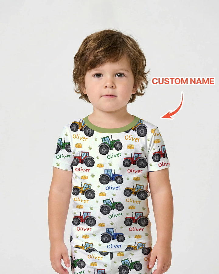 Zweiteiliges Pyjama-Set mit kurzen Ärmeln und Shorts im Sommer-Design