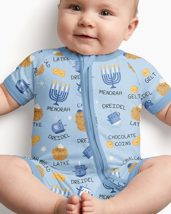 Family Hanukkah Matching Bamboo Shorty Zippy
