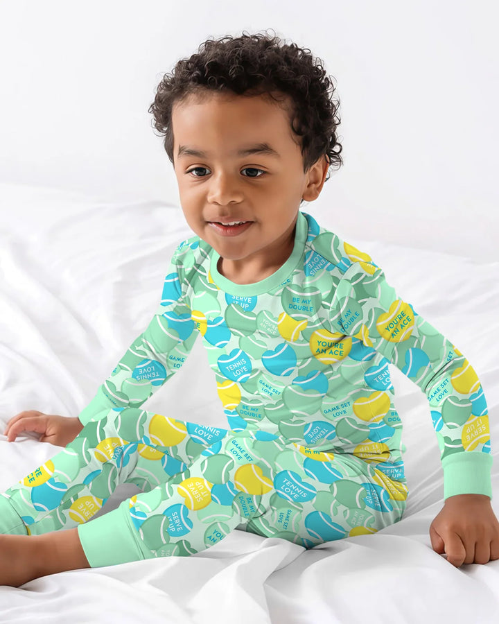 Zweiteiliges Langarm-Pyjama-Set mit Sommerfrüchten