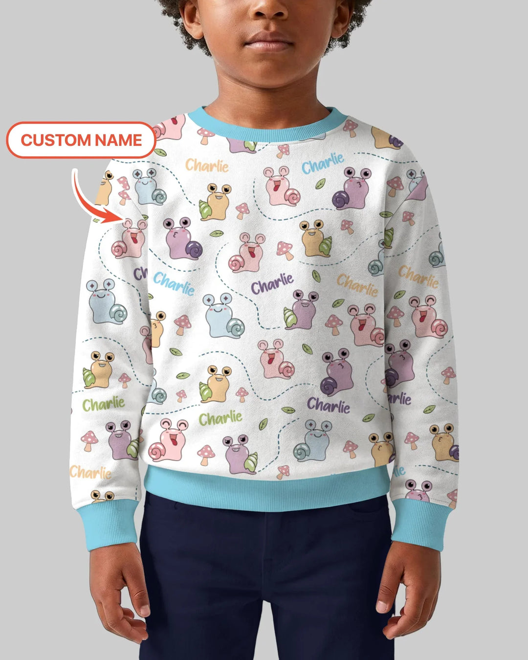 Personalisierbares Sweatshirt „Snailed it!“ aus Bambus-Mischgewebe