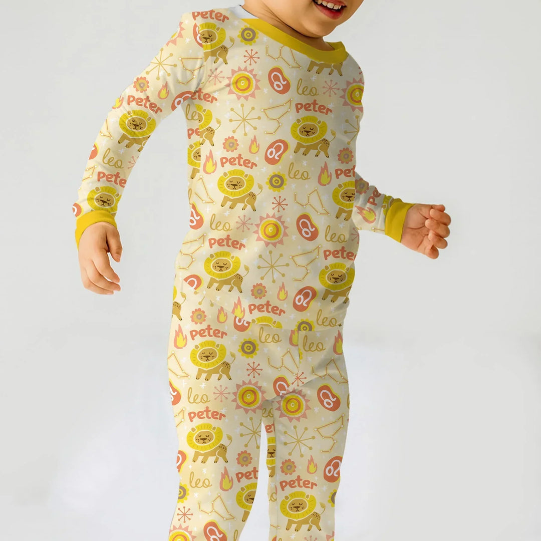 Zweiteiliges Langarm-Pyjama-Set mit Sommerfrüchten