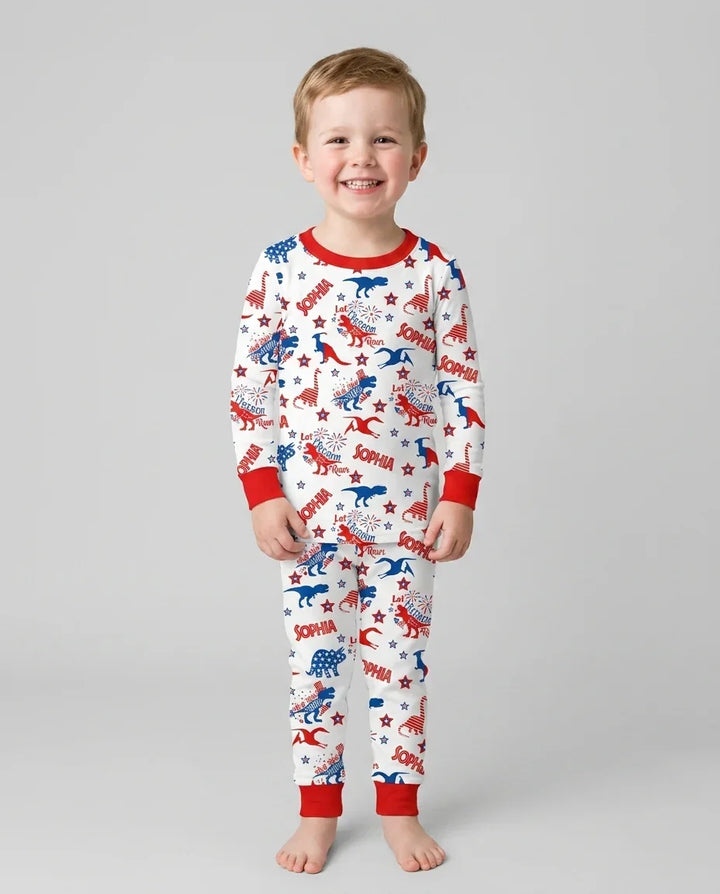 Zweiteiliges Langarm-Pyjama-Set mit Sommerfrüchten