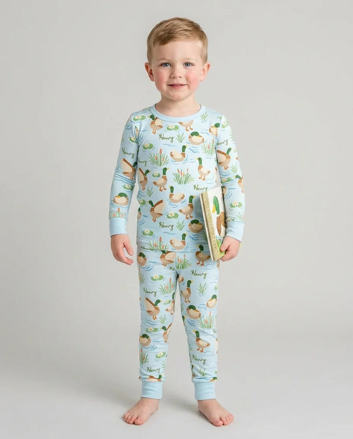 Zweiteiliges Langarm-Pyjama-Set mit Sommerfrüchten