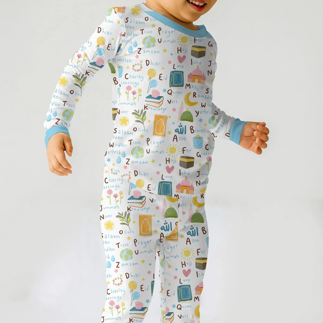 Zweiteiliges Langarm-Pyjama-Set mit Sommerfrüchten