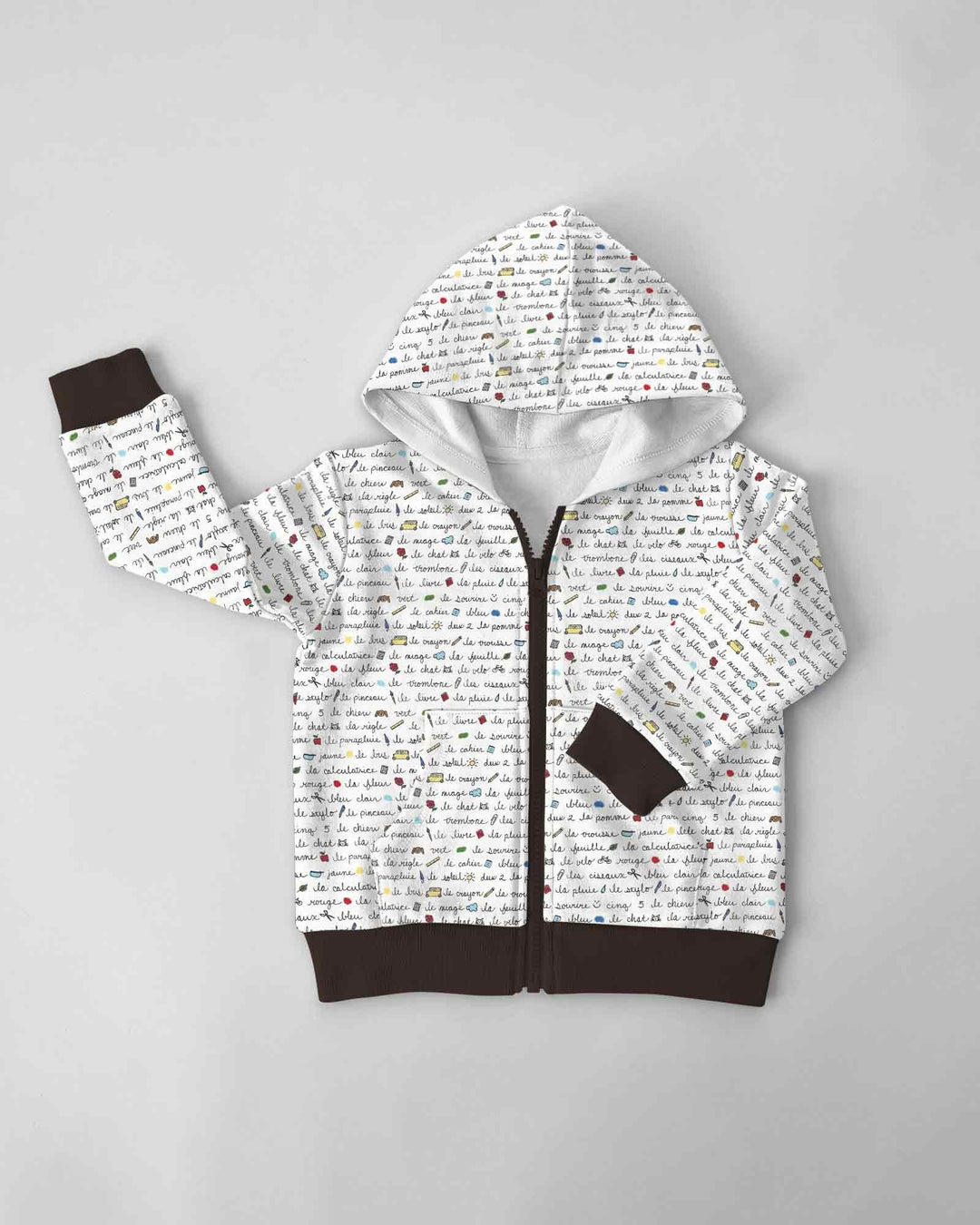 French Classroom Notes Bamboo Zip Hoodie
