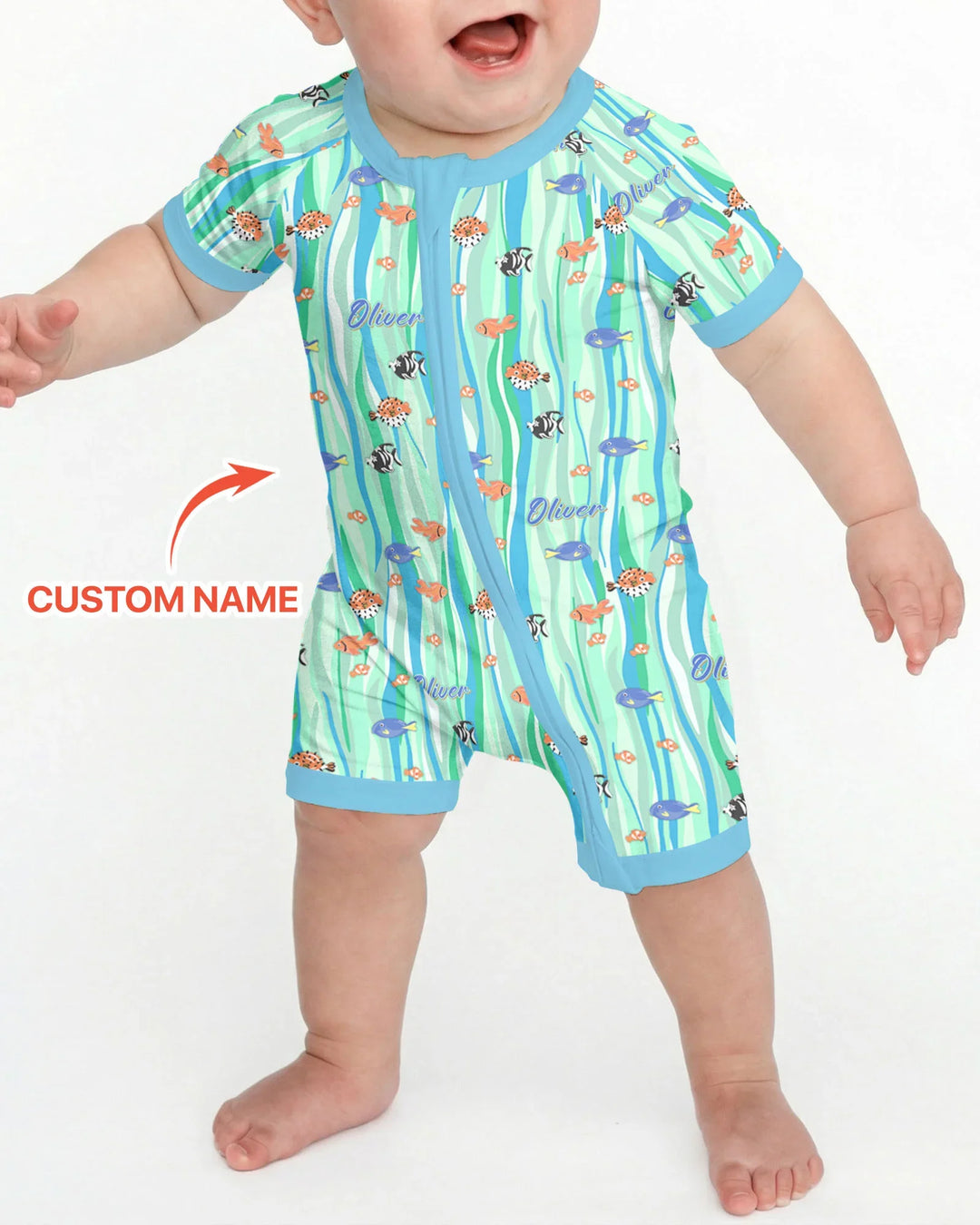 Custom Name Summer Beach Bamboo Shorty Zippy