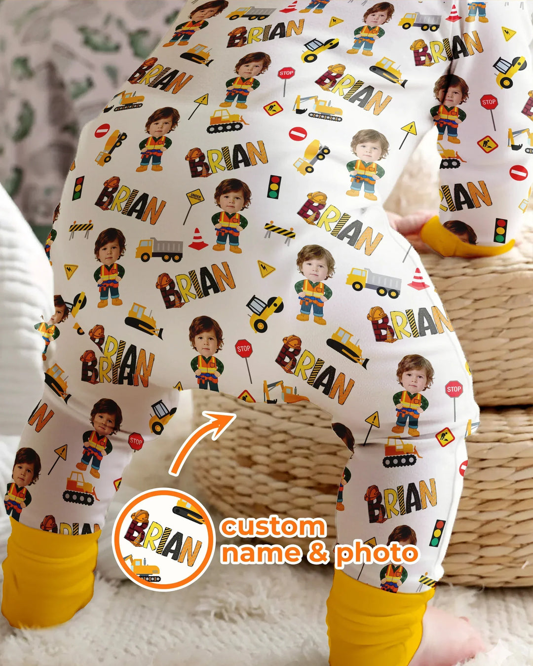 Gerippte Babykleidung mit individuellem Foto - Weich &amp; Skizzenhaft