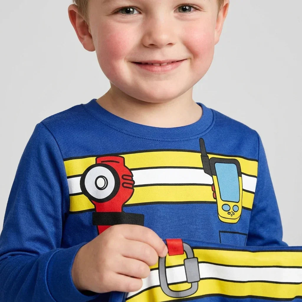 Zweiteiliges Langarm-Pyjama-Set mit Sommerfrüchten