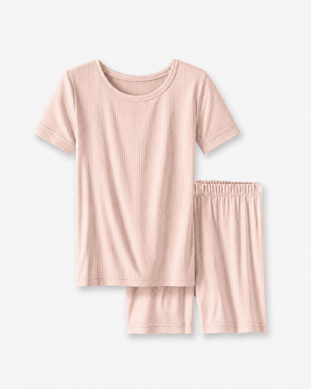 Ribbed Bamboo Two Piece Short Sleeve Short Pajama Set