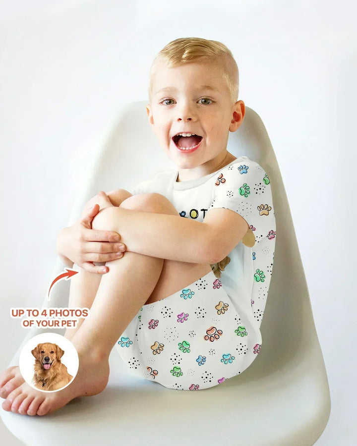 Zweiteiliges Pyjama-Set mit kurzen Ärmeln und Shorts im Sommer-Design