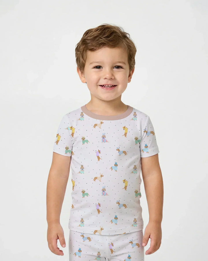 Zweiteiliges, kurzärmliges Pyjama-Set mit Marienkäfern