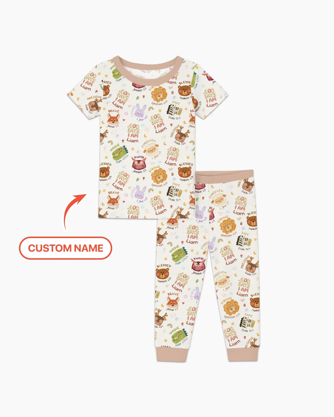 Zweiteiliges, kurzärmliges Pyjama-Set mit Marienkäfern