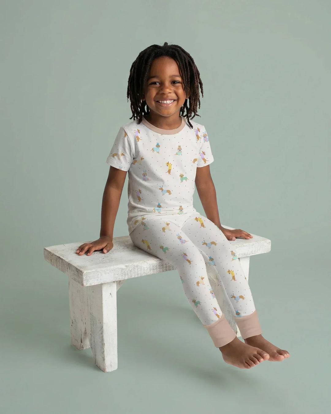 Zweiteiliges, kurzärmliges Pyjama-Set mit Marienkäfern