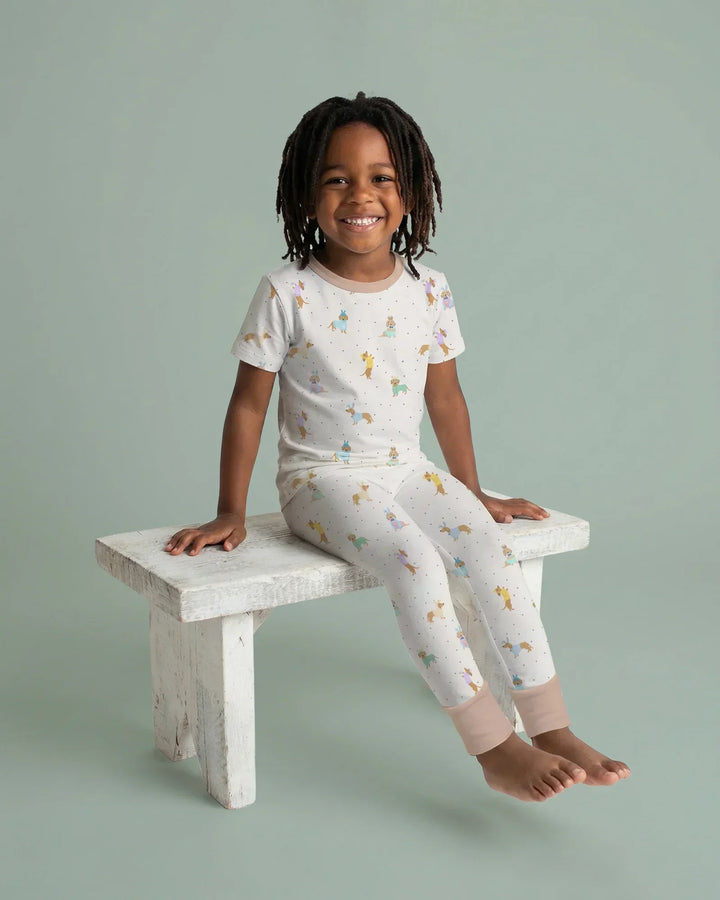 Zweiteiliges, kurzärmliges Pyjama-Set mit Marienkäfern
