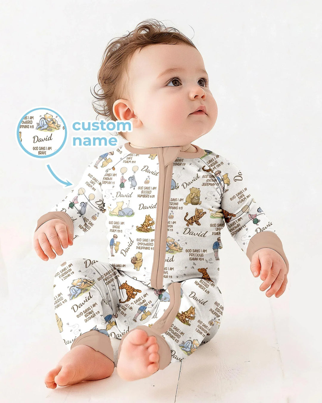 Custom Name God Says I Am Classic Bear Bamboo Convertible Zippy
