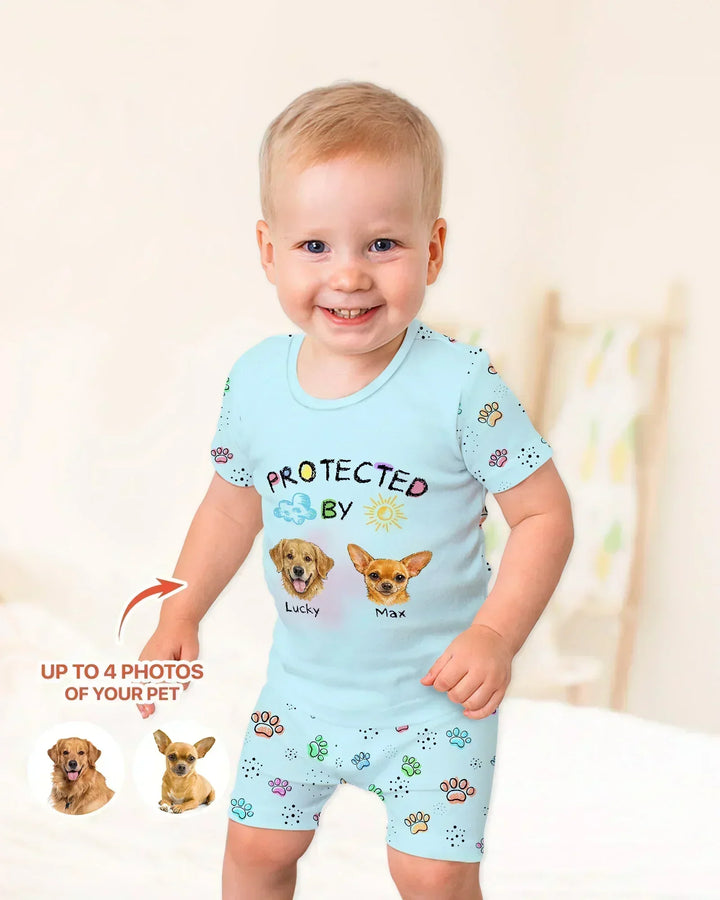 Zweiteiliges Pyjama-Set mit kurzen Ärmeln und Shorts im Sommer-Design