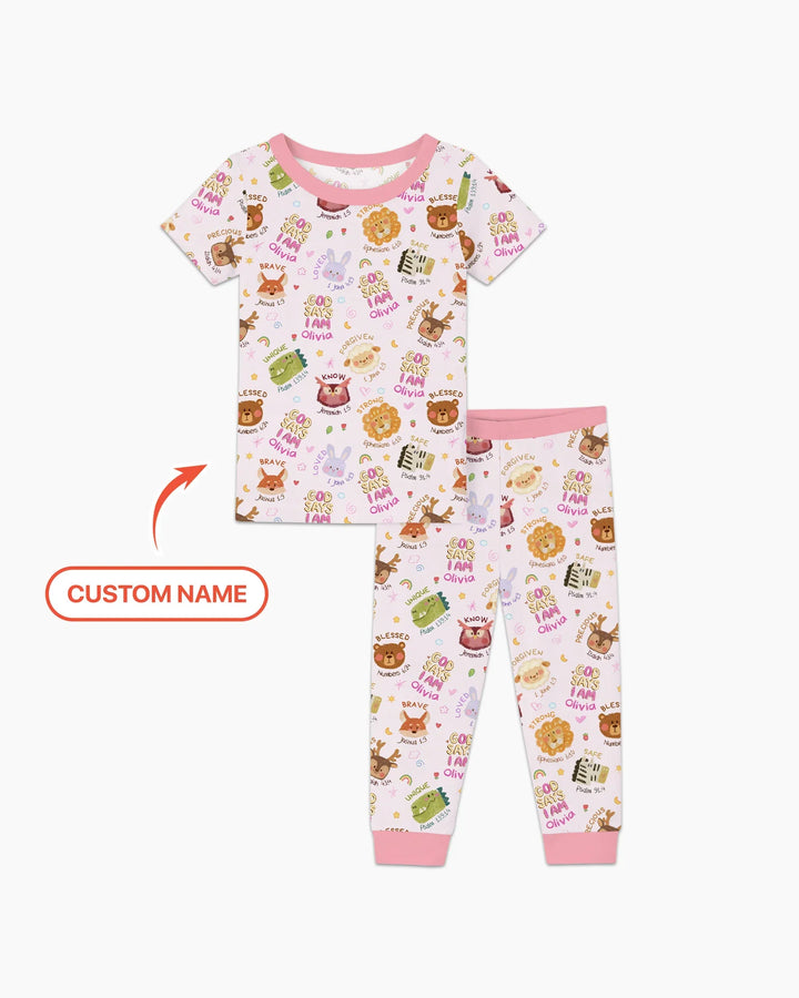 Zweiteiliges, kurzärmliges Pyjama-Set mit Marienkäfern