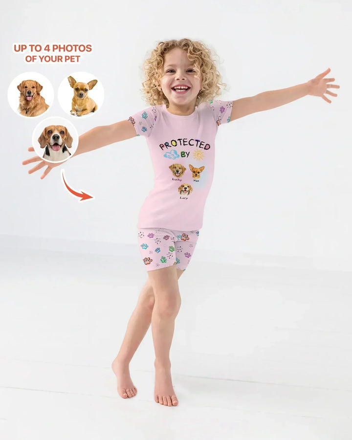Zweiteiliges Pyjama-Set mit kurzen Ärmeln und Shorts im Sommer-Design